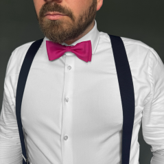 Karmínově růžový (magenta) pánský motýlek matný