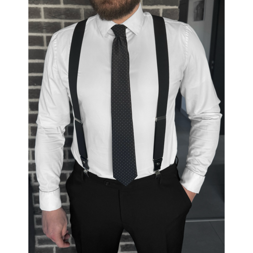 Black Men's Set with Polka Dots