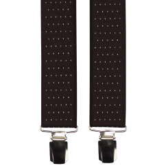 Dark Brown Wide Men's Suspenders with Polka Dots