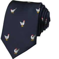 Dark Blue Men's Necktie CHICKEN