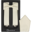 Cream (ecru) men's accessory set with a subtle texture - suspenders, bow tie and pocket square