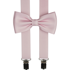 Starorůžové pánské kšandy s motýlkem