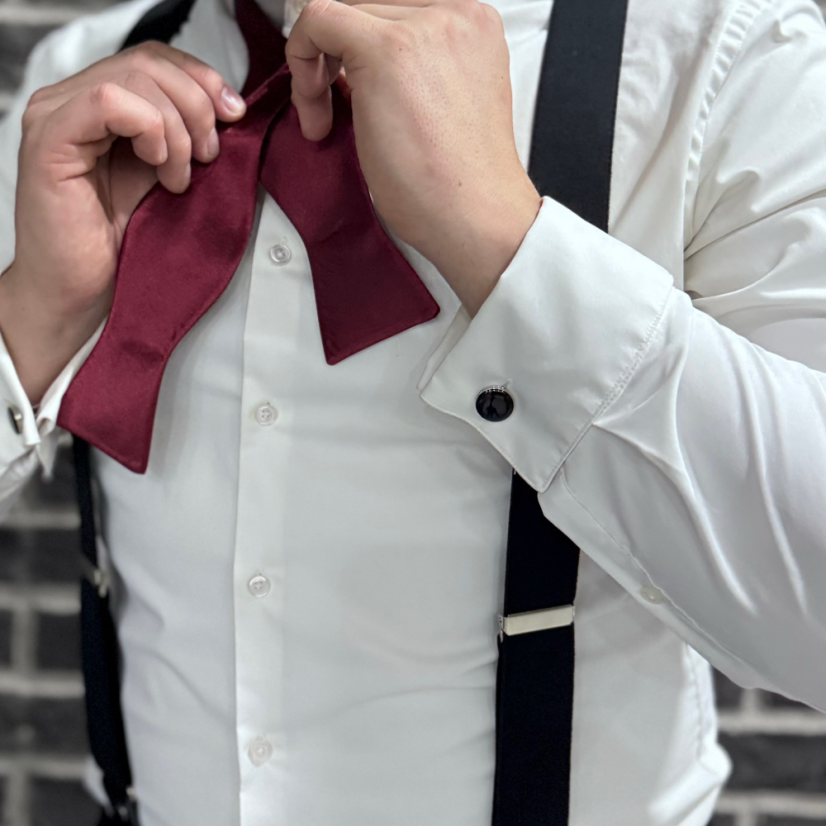 Černé elegantní manžetové knoflíčky s kulatým designem