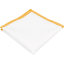 White Men's Pocket Square with Mustard Yellow Border