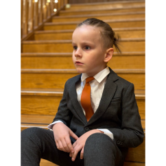 Cihlová dětská kravata matná