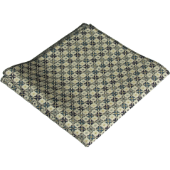 Smetanový (ecru) pánský kapesníček s jemným geometrickým vzorem