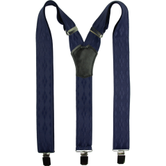 Tmavě modré pánské široké kšandy s elegantním vzorem