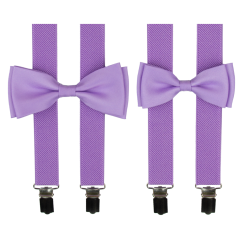 Fialový set kšandy s motýlkem pro tátu a syna