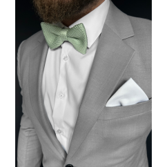 Šalvějově zelený (sage green) pánský pletený motýlek