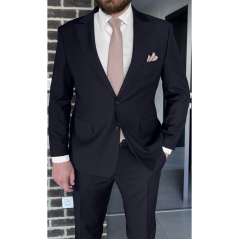 Pudrová pánská svatební kravata s kapesníčkem