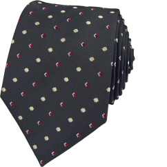 Dark Grey Men's Necktie with Geometric Pattern