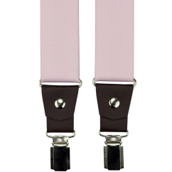 Starorůžové pánské široké kšandy s tmavě hnědou pravou kůží