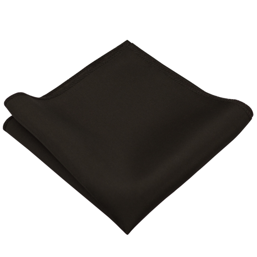 Dark Brown Men's Pocket Square Mat/Gloss
