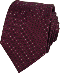 Bordó pánská hedvábná kravata s jemným geometrickým vzorem