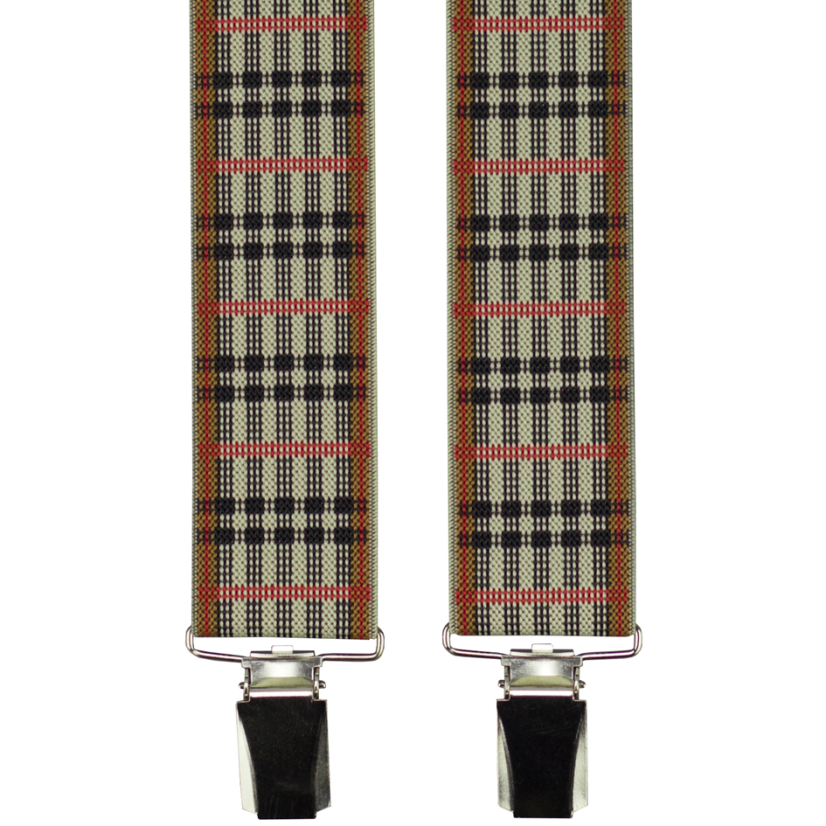 Béžové kárované pánské široké kšandy