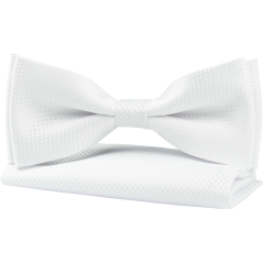 White Men's Bow Tie with a Subtle Texture