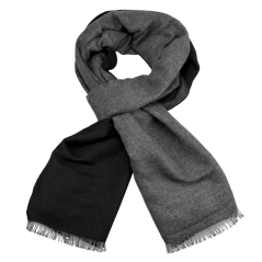 Černo šedá pánská šála s třásněmi