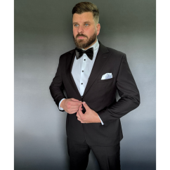 Black Men's Shiny Bow Tie – Elegant Butterfly