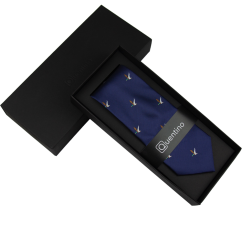 Tmavomodrá pánska kravata divoká KAČICA