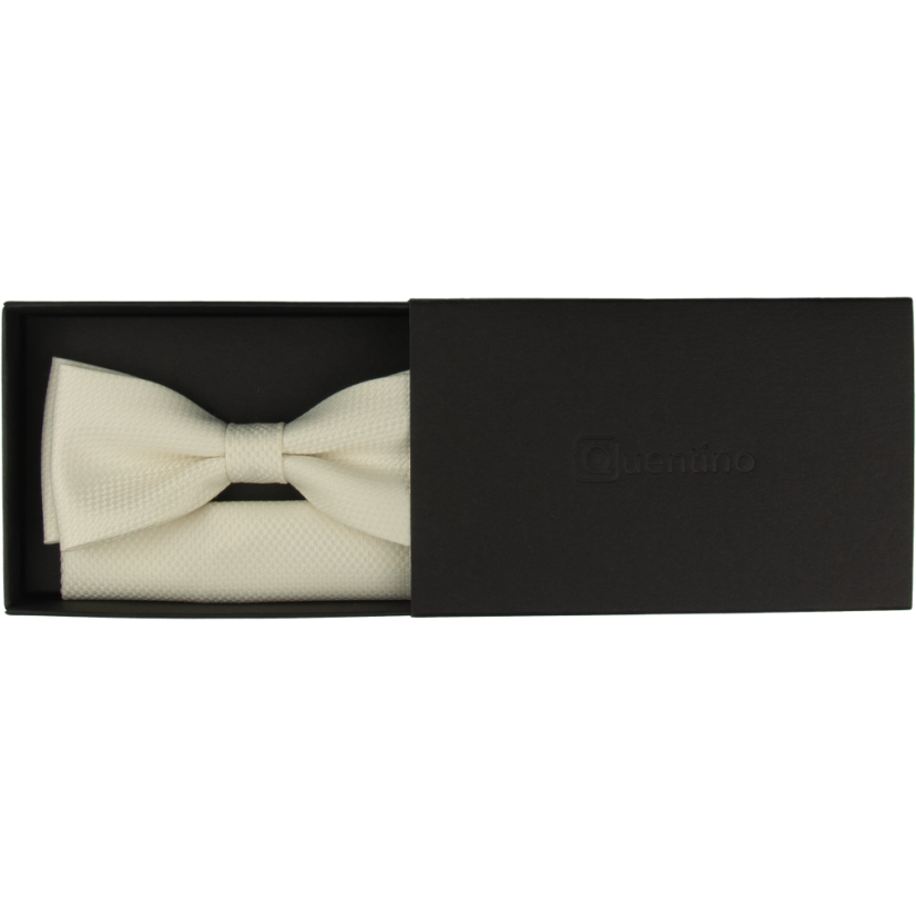 Smetanový (ecru) pánský motýlek s jemnou strukturou