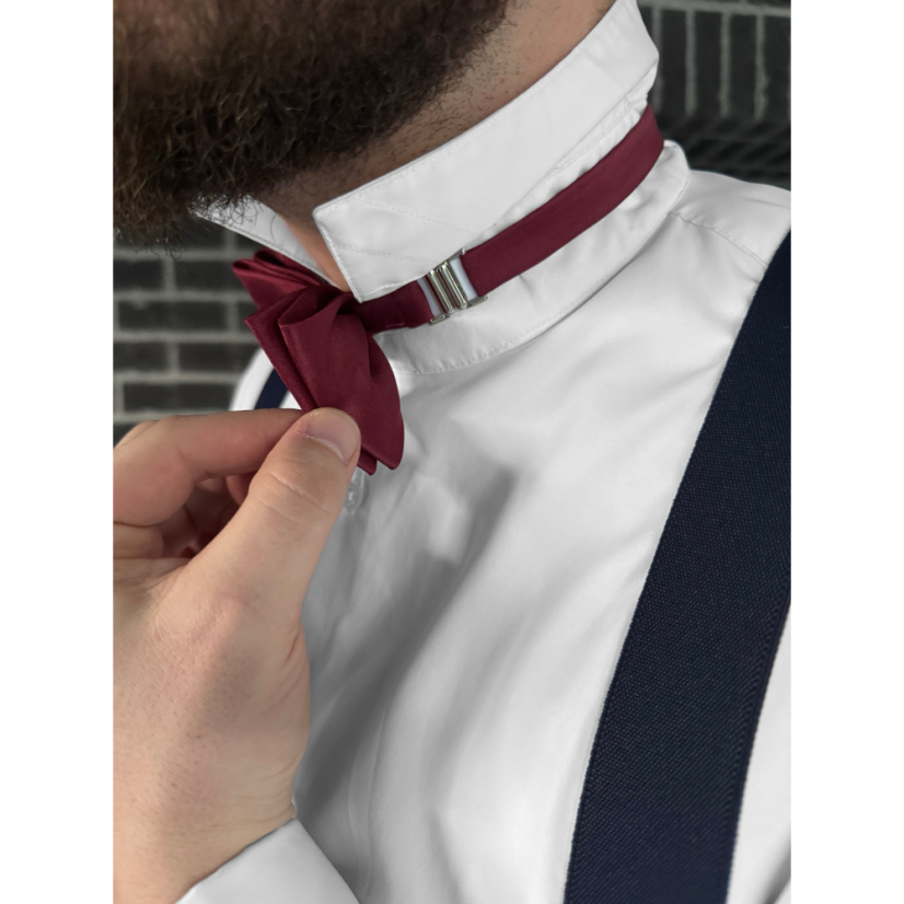 Burgundy Men's Set with Striped Necktie