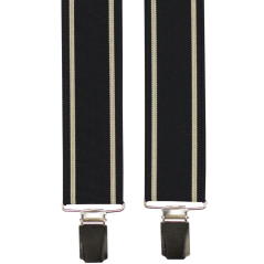 Černé pánské široké kšandy s béžovými pruhy