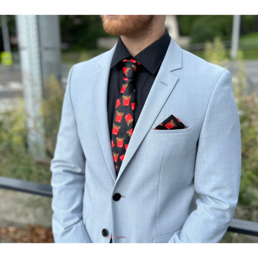 Černý pánský kapesníček HRANOLKY