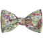 Brown and green floral cotton self-tie bow tie