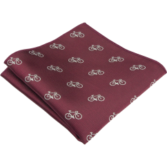 Vínově červený pánský kapesníček s motivem jízdního kola