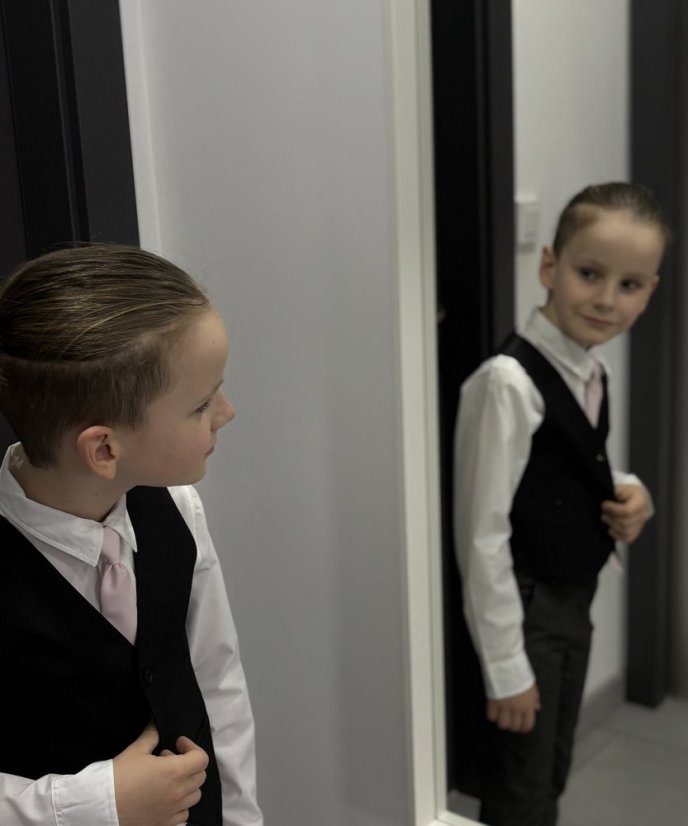 Světlounce růžová (blush pink) dětská kravata