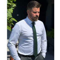 Smaragdově zelená pletená pánská kravata