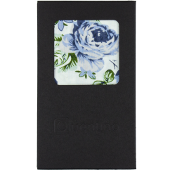 White Men's Pocket Square with Blue Flowers