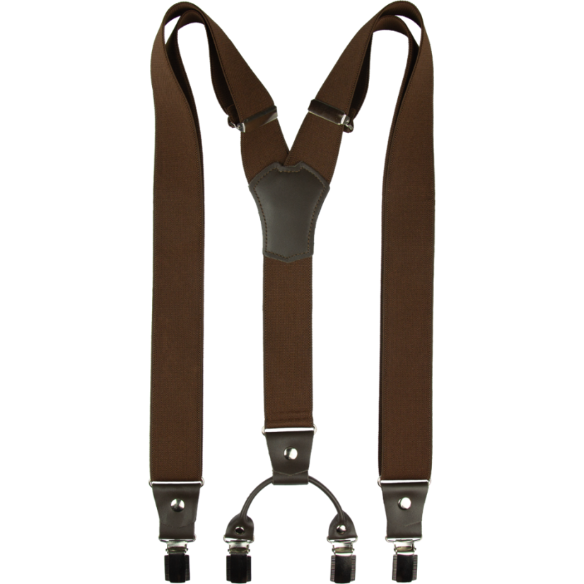 Hnědé pánské široké kšandy s tmavě hnědou pravou kůží