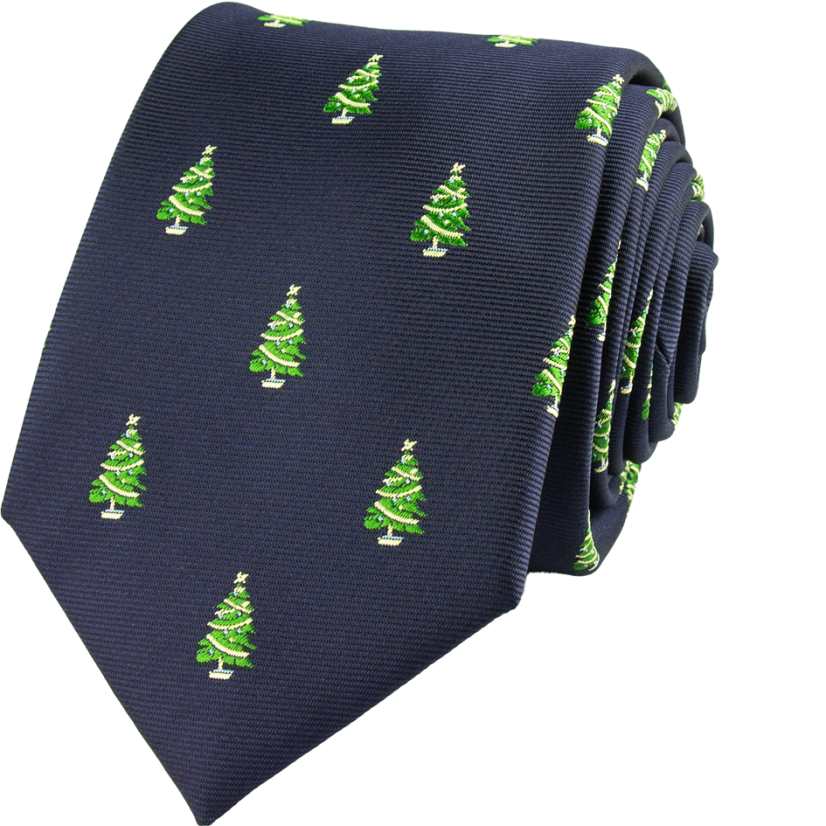 Dark Navy Men's Necktie CHRISTMAS