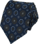 Dark Navy Men's Silk Necktie with Brown Pattern