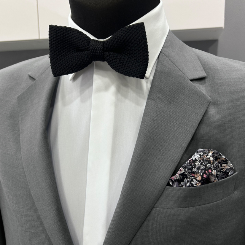 Černý pánský pletený motýlek