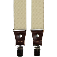 Béžové pánské široké kšandy s hnědou pravou kůží