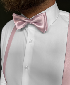 Starorůžový pánský motýlek lesklý