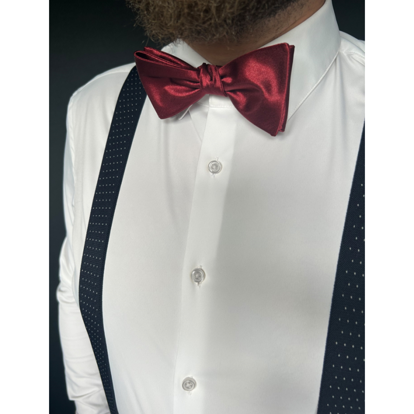 Burgundy Red Self-Tie Men's Bow Tie Shiny