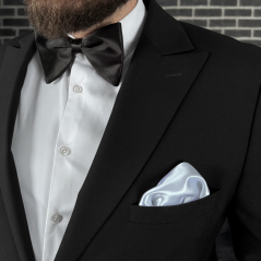 Bílý pánský kapesníček mat/lesk