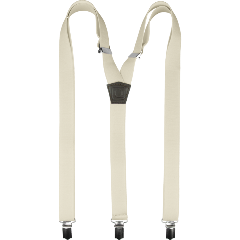 Smetanové (ecru) dětské kšandy - Length: 48cm (pro děti do 90cm)