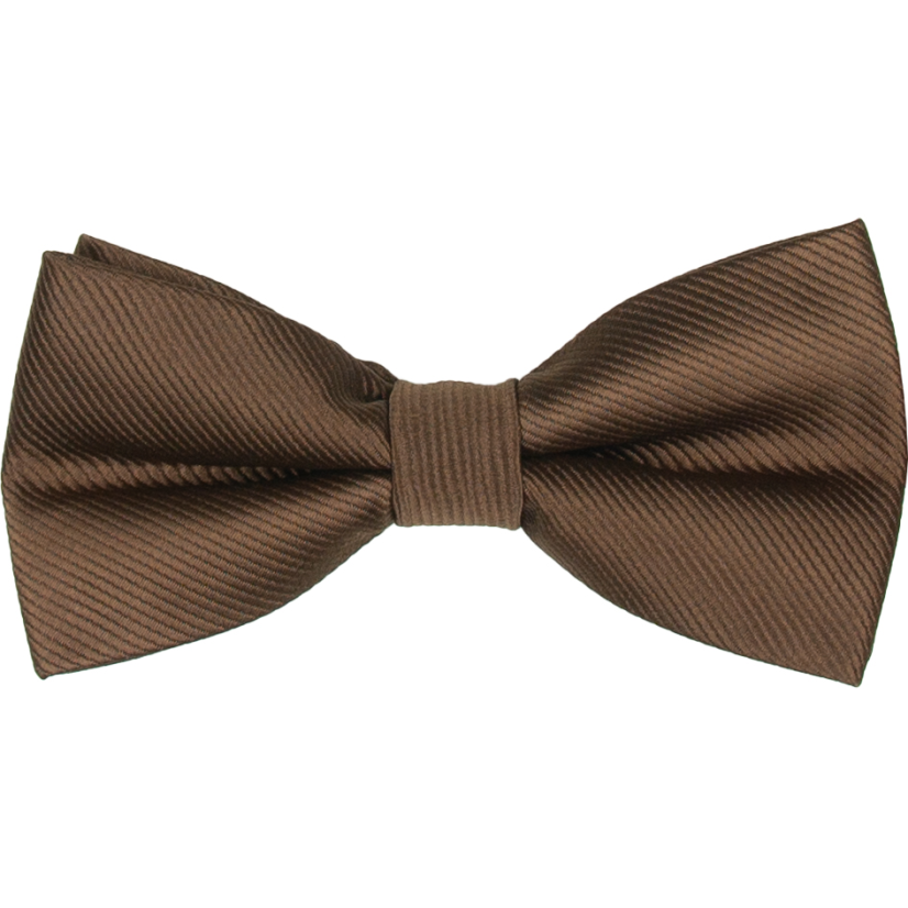 Hnědý pánský motýlek s vyšitými proužky matný