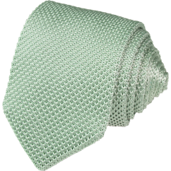 Šalviovo zelená (sage green) pletená pánska kravata