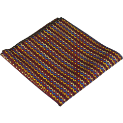 Vínově červený pánský kapesníček s barevným geometrickým vzorem