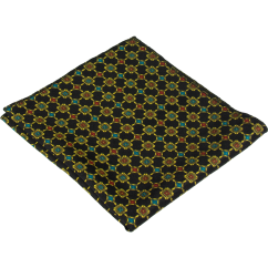Black Men's Pocket Square with Bold Geometric Pattern