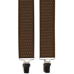 Hnědé pánské široké kšandy s puntíky