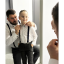 Dark navy floral bow tie set for father and son