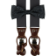Dark Grey Men's Accessory Set with Paisley Pattern – Suspenders, Bow Tie and Pocket Square