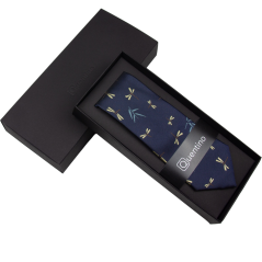 Dark Navy Men's Necktie DRAGONFLIES