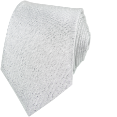 Stříbrná pánská svatební kravata s kapesníčkem